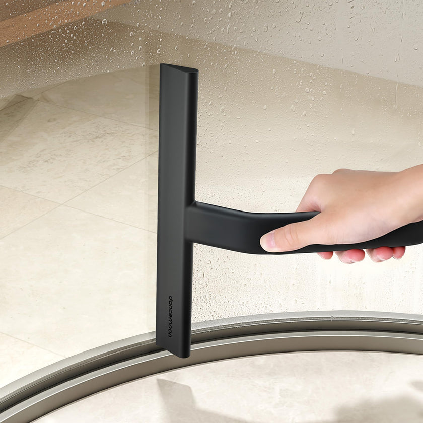 dancemoon JustHang Shower Squeegee for Glass Doors, All-One-Piece Silicone with Built-in Hook Design for Easy Hanging, Household Window Mirror Squeegee for Bathroom, Glass, Tile Wall,Car 10-Inch Black 🍁 All In One Marketplace Canada