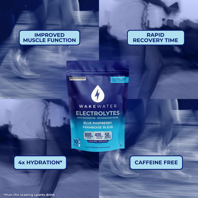 Wake Water Sugar Free Electrolyte Packets, Hydration Powder, Keto & Paleo Friendly Electrolyte Drink Mix, Fasting Hydration Packs, Travel Essentials, Pack of 10 (6g Each) (6 g (Pack of 10), Blue Raspberry) 🍁 All In One Marketplace Canada