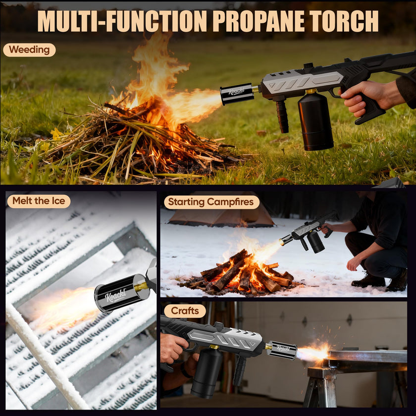 Powerful Propane Torch Gun, Blow Torch with Adjustable Flame, Flamethrower Kitchen Torch Gun Gas Welding Kits for Outdoor BBQ, Searing Steak, Camping & Charcoal Torch Lighter(Tank Not Included) 🍁 All In One Marketplace Canada