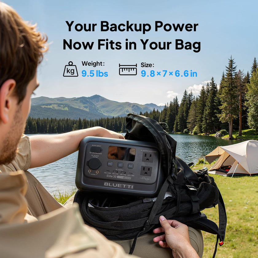 BLUETTI Elite 30 V2 Portable Power Station 600W (Power Lifting 1500W), 288Wh LiFePO4 Battery with 10ms UPS, Emergency Backup Power for Home Blackout/Winter Storm, Solar Generator for Camping/Road Trip 🍁 All In One Marketplace Canada