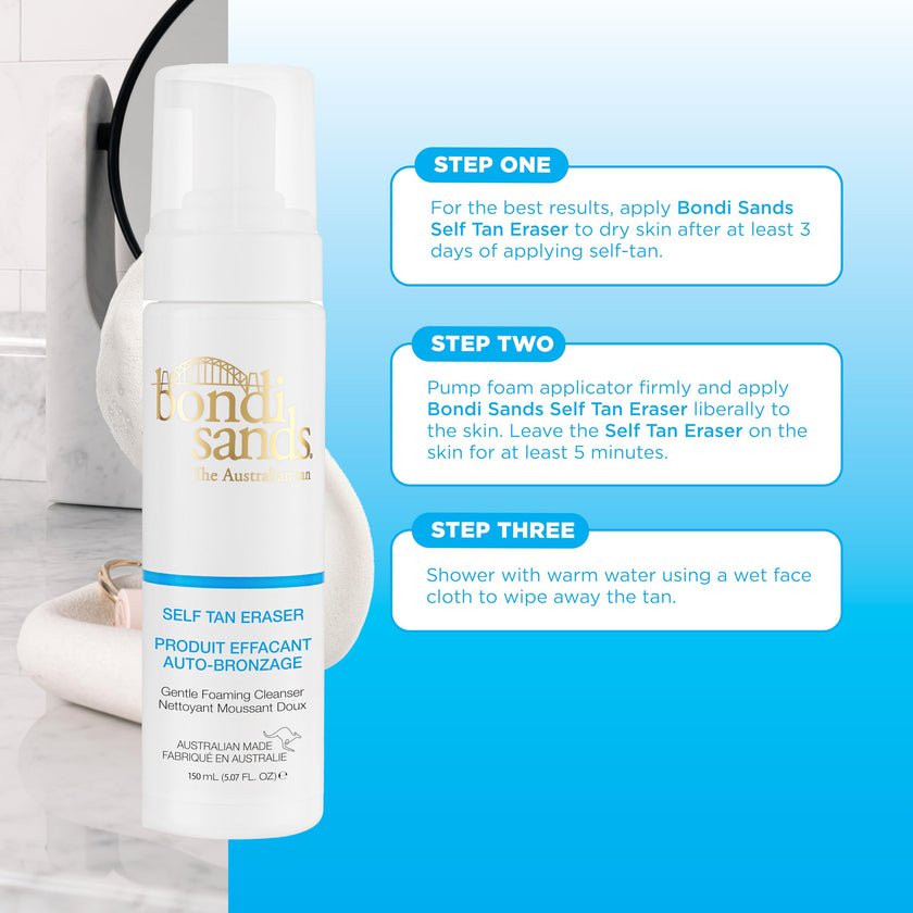 Bondi Sands Self Tan Eraser, Moisturizing, Cleansing, Gentle Formula Removes Self-Tanner and Preps Skin for Reapplication, Vegan + Cruelty-Free, 150mL 🍁 All In One Marketplace Canada