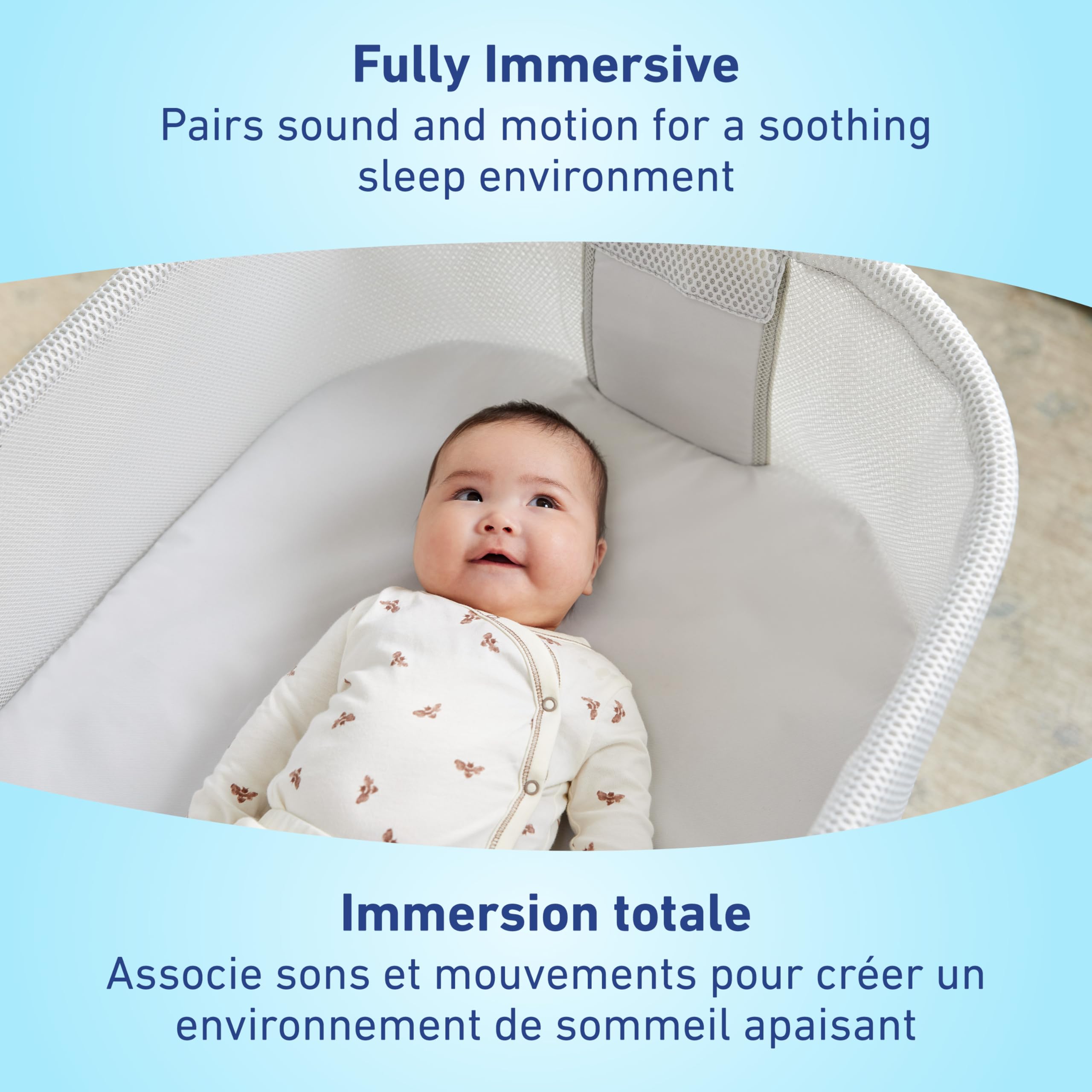 Graco SmartSense Soothing Baby Bassinet & Rocker with Cry Detection Technology, Includes 100% Organic Cotton Sheet, Luna 🍁 All In One Marketplace Canada