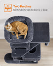 Feandrea Cat Tree Tower, 155 cm Multi-Level Cat Condo with 5 Scratching Posts, 2 Perches, 2 Caves, Hammock, 2 Pompoms, Smoky Gray UPCT192G01 🍁 All In One Marketplace Canada