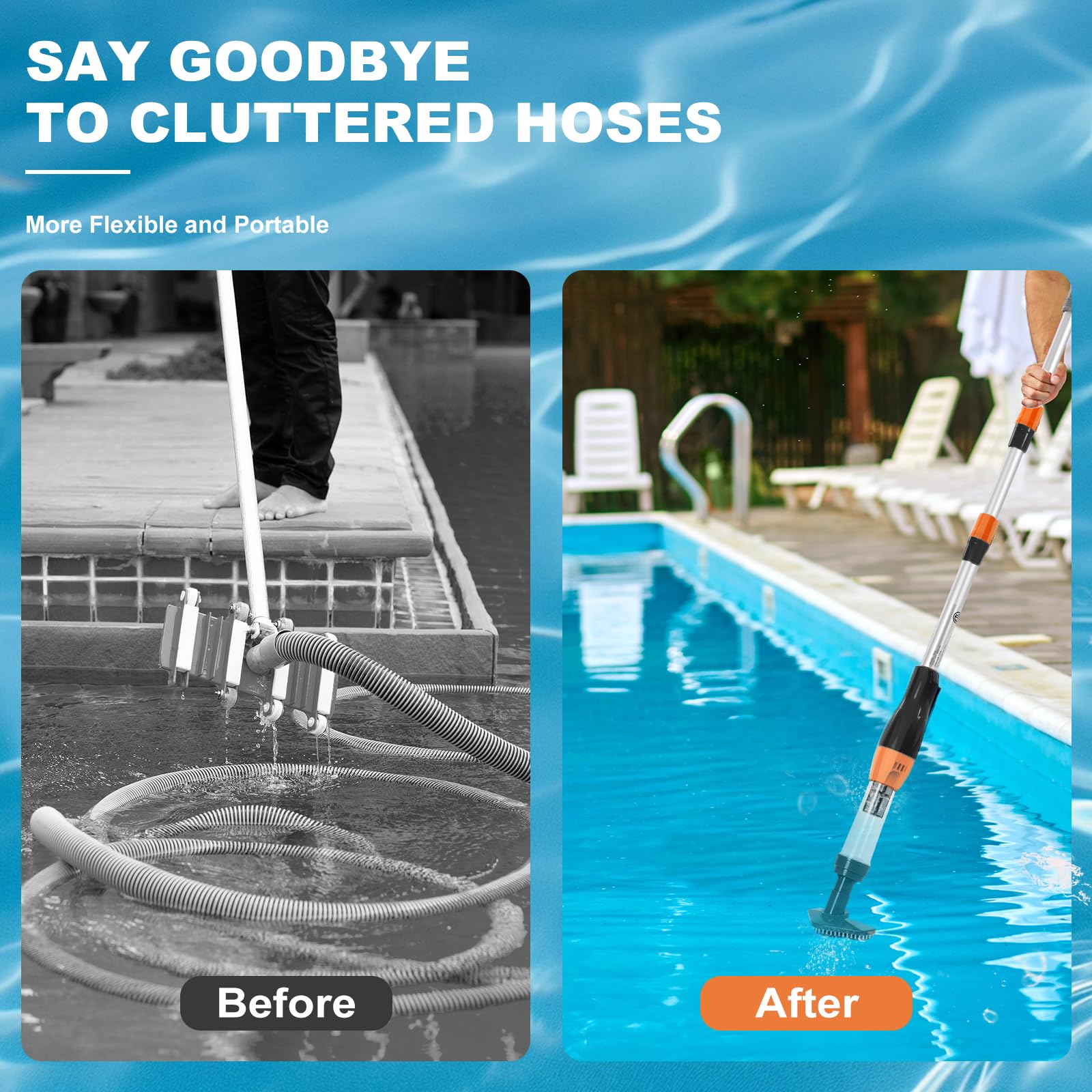 3 in 1 Cordless Rechargeable Pool Vacuum, Handheld Pool Cleaner Ideal for Spas, Hot Tubs and Small Pools for Sand and Debris 🍁 All In One Marketplace Canada