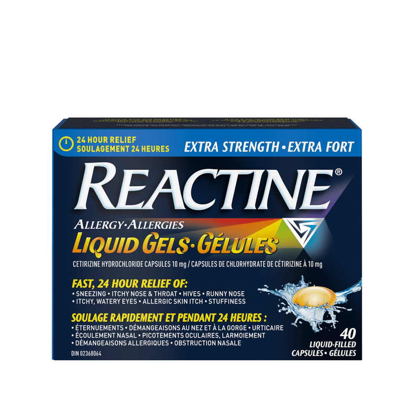 Reactine Extra Strength Liquid Gel Allergy Pills - 10mg Cetirizine Hydrochloride - 24-Hour Relief from Indoor & Outdoor Allergy symptoms - Antihistamine for Sneezing, Runny Nose & Itchy Eyes - 40 Count 🍁 All In One Marketplace Canada