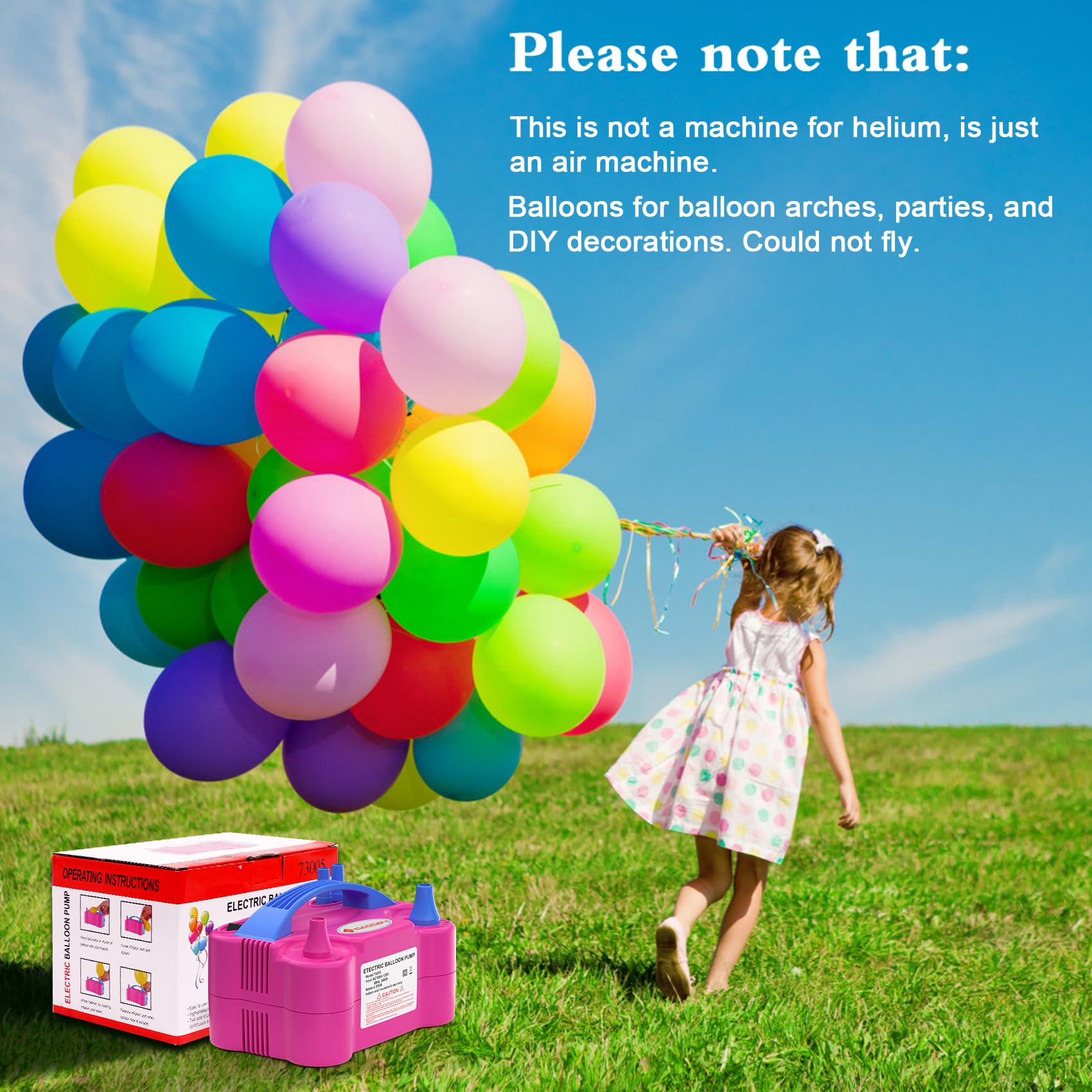 IDAODAN Electric Balloon Pump, Portable Electric Balloon Blower Machine Inflator Air Pump Dual Nozzle110V 600W for Party Decorations 🍁 All In One Marketplace Canada