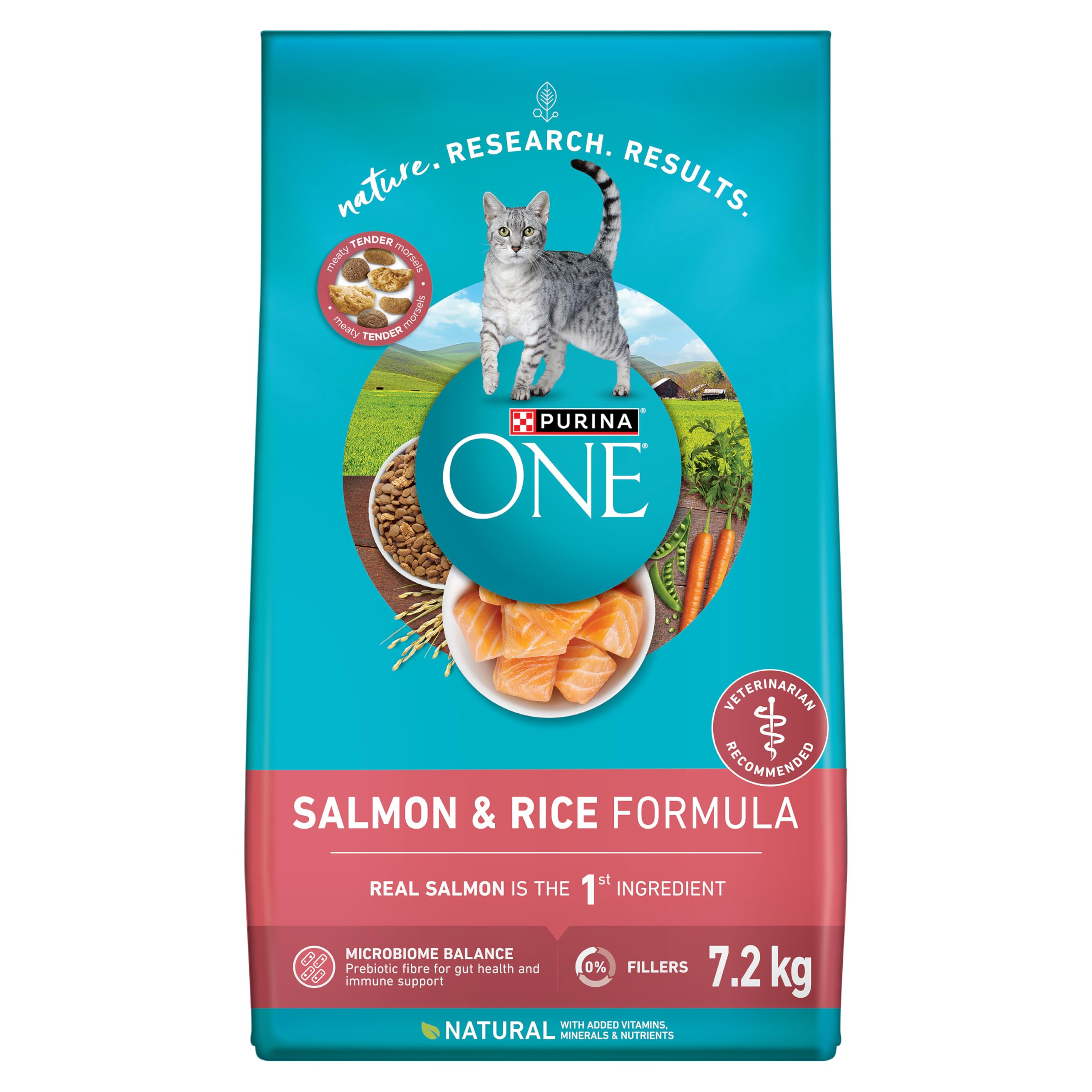 Purina ONE Dry Cat Food, Salmon & Rice Formula - 7.2 kg Bag 🍁 All In One Marketplace Canada