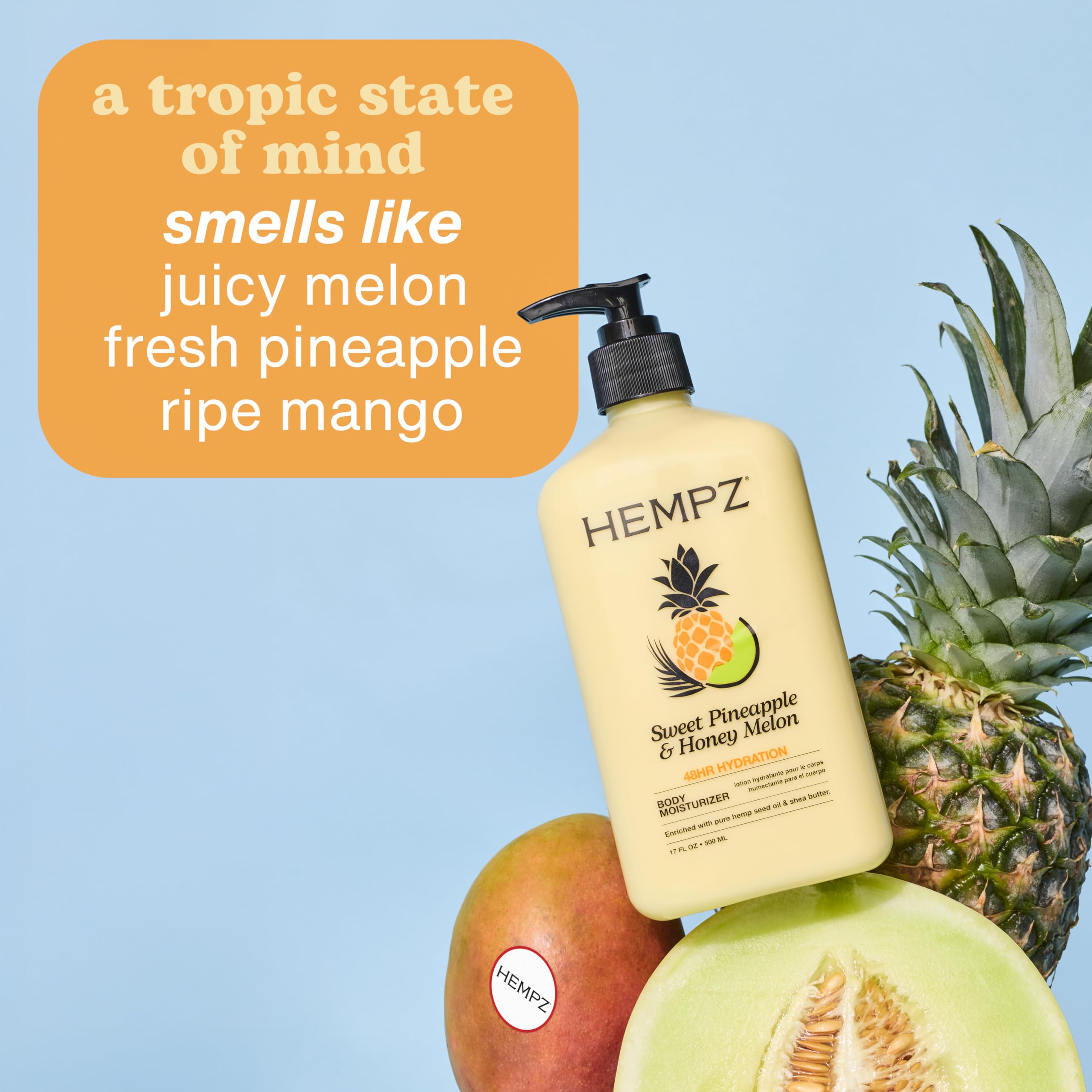 Hempz Sweet Pineapple & Honey Melon Moisturizing Skin Lotion, Natural Hemp Seed Herbal Body Moisturizer with Jojoba, Natural Extracts, Vitamin A and E, 17 oz 🍁 All In One Marketplace Canada
