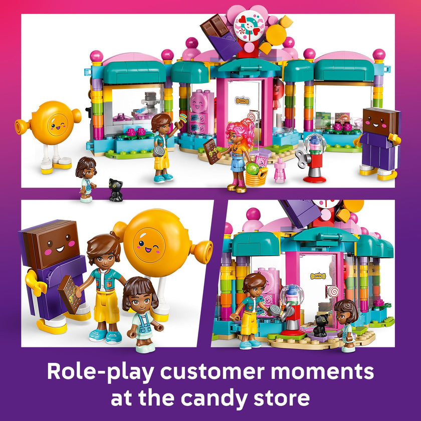 LEGO Friends Heartlake City Candy Store Building Toy - Pretend Play Set for Kids, Girls and Boys, Ages 6+ - with 2 Minidolls, a Micro-Doll, and a Cat Figure - Gift Idea for Birthday - 42649 🍁 All In One Marketplace Canada