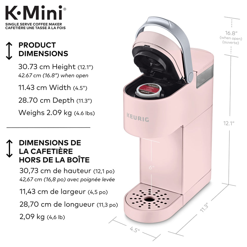 Keurig K-Mini Single Serve K-Cup Pod Coffee Maker, Featuring An Ultra-sleek Design, Dusty Rose 🍁 All In One Marketplace Canada