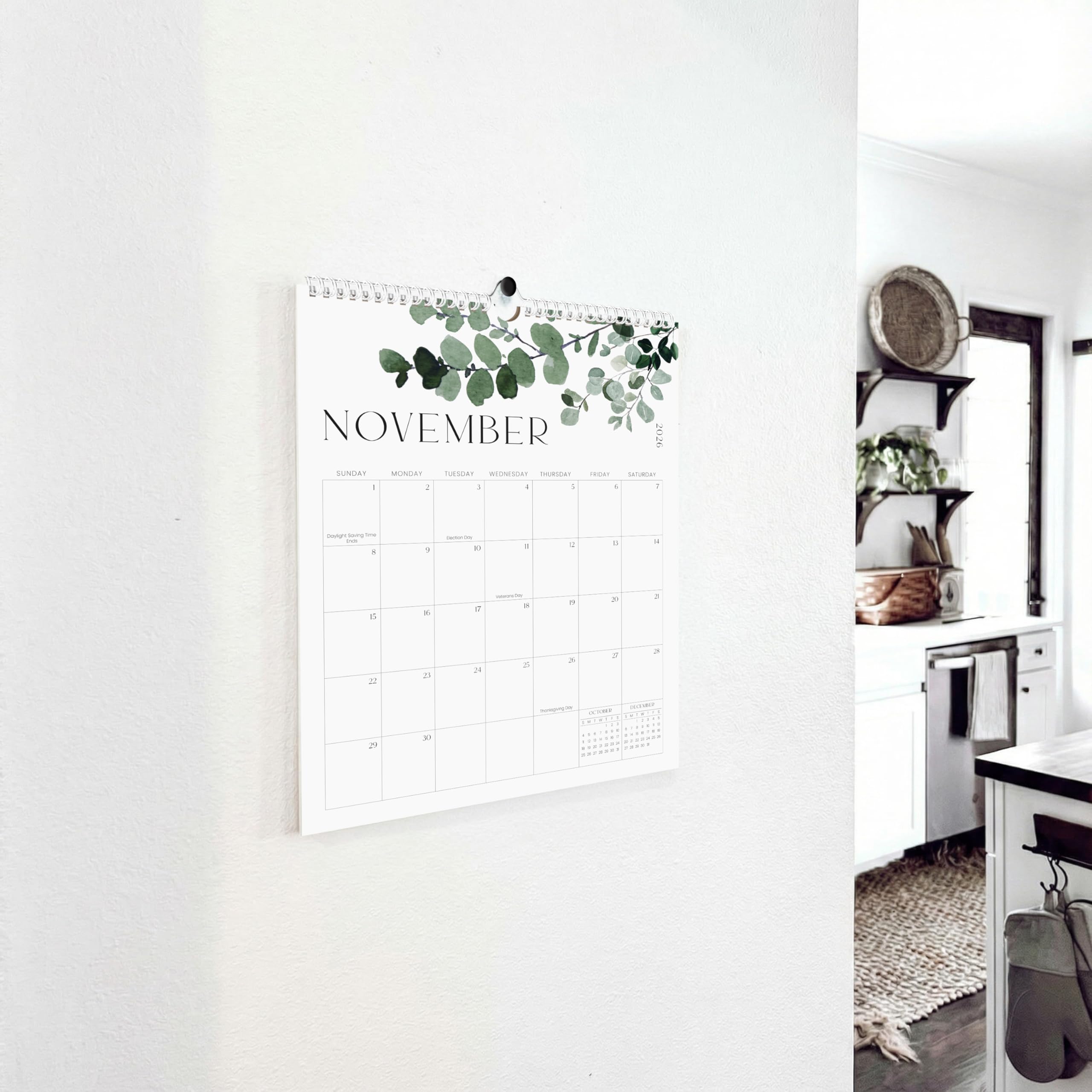 Aesthetic 2026-2027 Wall Calendar - Runs from January 2026 Until July 2027 - The Perfect Modern Greenery Calendar Planner for Easy Organizing 🍁 All In One Marketplace Canada