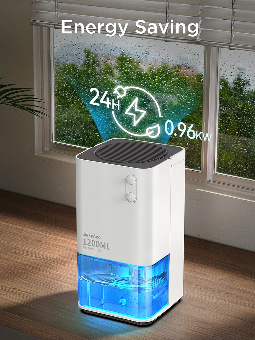 EasyAcc® Dehumidifiers, 40 oz Water Tank, (450sq ft) Quiet Dehumidifiers for RV Bedroom Bathroom Closet Auto Shut off 1200ml Small Dehumidifier with Handle, 7 Lights for Closets Trailer 🍁 All In One Marketplace Canada