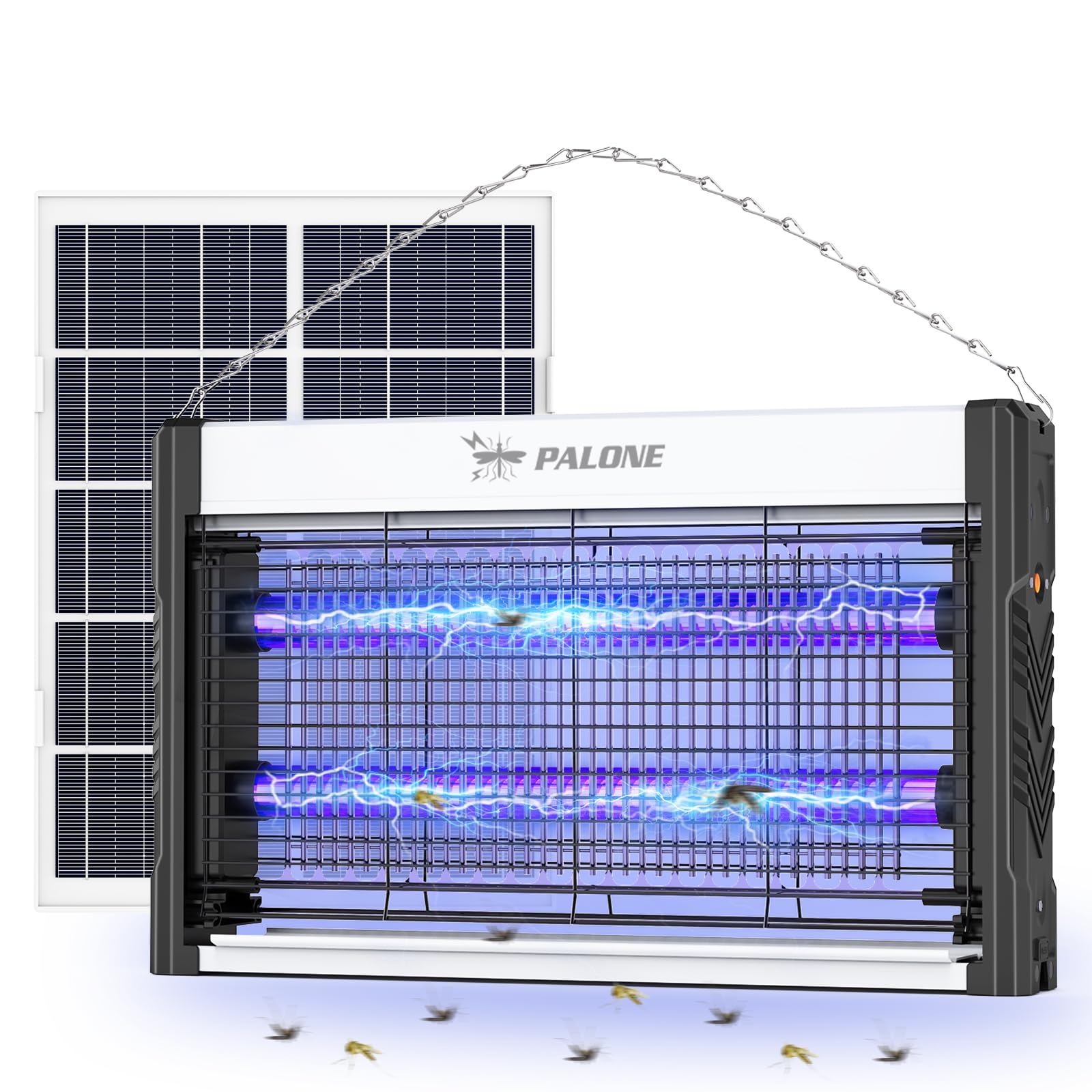 PALONE Solar Bug Zapper, 4000V Electric Bug Zapper with 8W Solar Panel, Rechargeable Bug Zapper with LED Light, Fly Zapper with Fireproof Waterproof, Indoor Outdoor Zapper for Kitchen,Camping,Patio 🍁 All In One Marketplace Canada