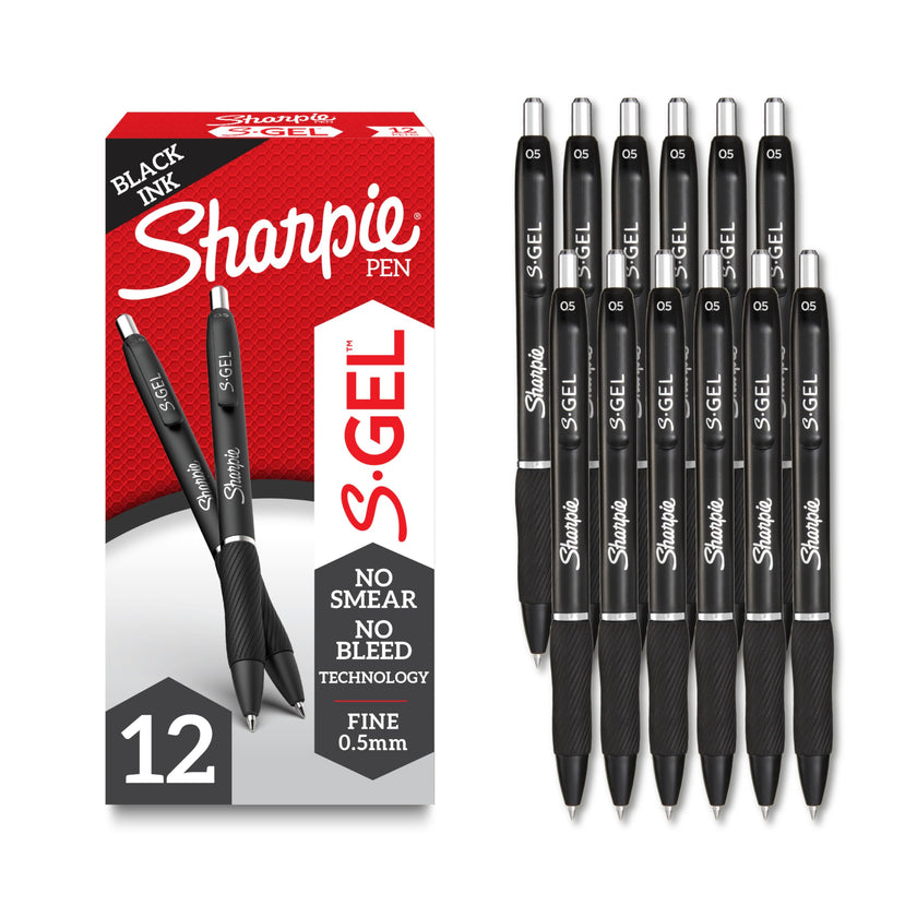 Sharpie S-Gel, Gel Pens, Fine Point (0.5mm), Black Ink Gel Pen, 12 Count 🍁 All In One Marketplace Canada