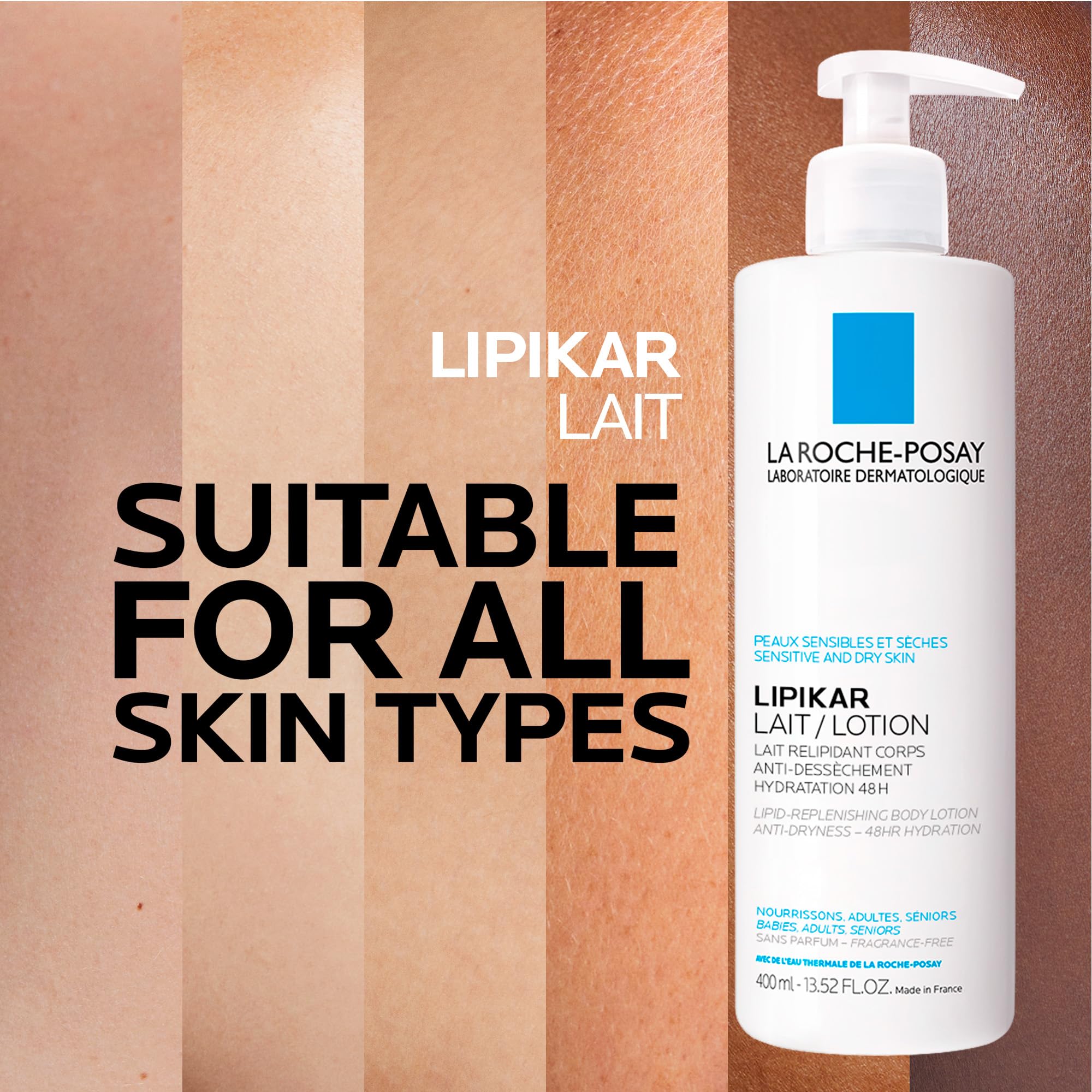 La Roche-Posay Body Lotion, Lipikar Body Lotion Daily Repair Moisturizing Lotion with Shea Butter and Glycerin, Fragrance Free, Paraben Free, 400mL 🍁 All In One Marketplace Canada