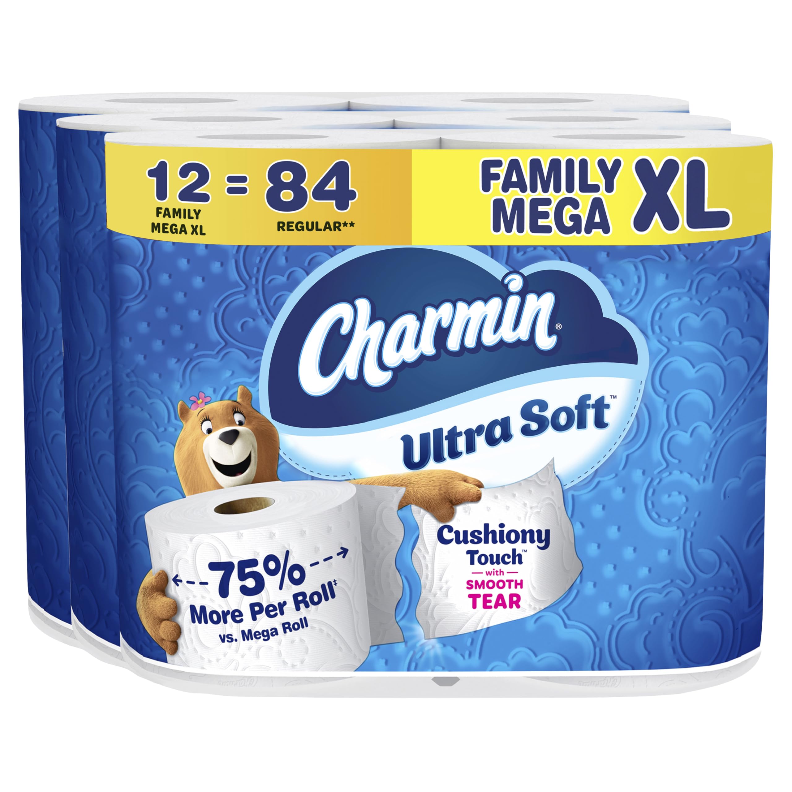 Charmin Toilet Paper Ultra Soft Cushiony Touch, 12 Family Mega XL Rolls = 84 Regular Rolls 🍁 All In One Marketplace Canada