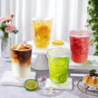 50 Pack 16oz Clear Plastic Cups with Sip Lids, Disposable Iced Coffee Cup with Strawless Lid for Party Wedding Catering Events, to Go Cups for Cold Drinks Smoothie Milkshake Lemonade Bubble 🍁 All In One Marketplace Canada