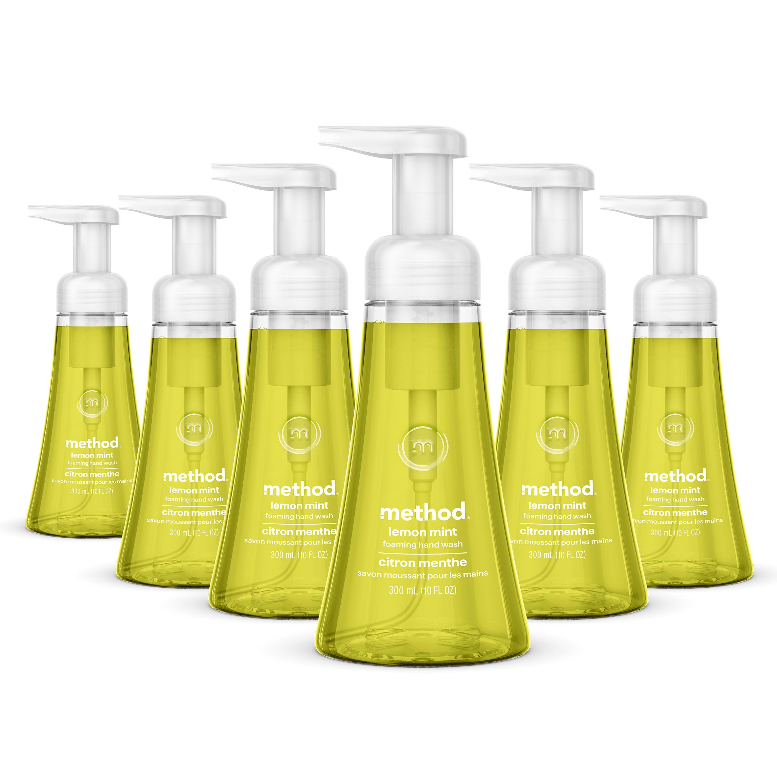 Method Foaming Hand Soap, Biodegradable Formula with Foaming Soap Dispenser Made of 100% Recycled Plastic, Lemon Mint Scent, 300 ml Soap Pump Bottles, 6 Pack 🍁 All In One Marketplace Canada