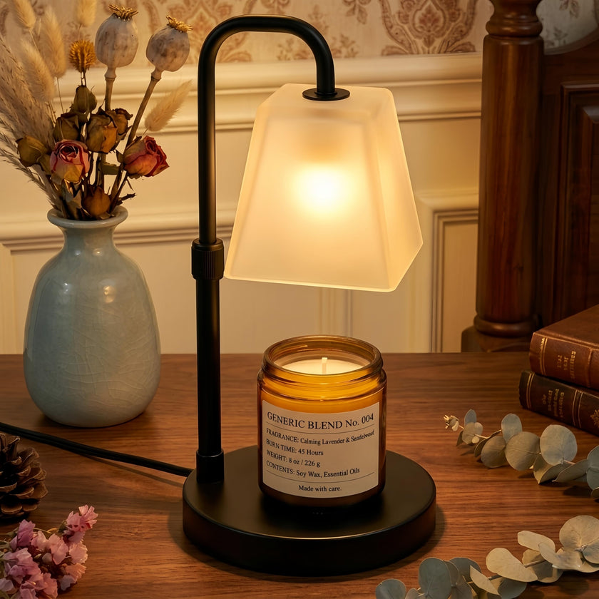 JIMEI Candle Warmer Lamp with Timer Electric Wax Warmer for Scented Wax Melt Warmer Light Melter for Jar Candles Dimmable Adjustable Height Gifts for Women Mom House Warming Frossted Glass Black 🍁 All In One Marketplace Canada