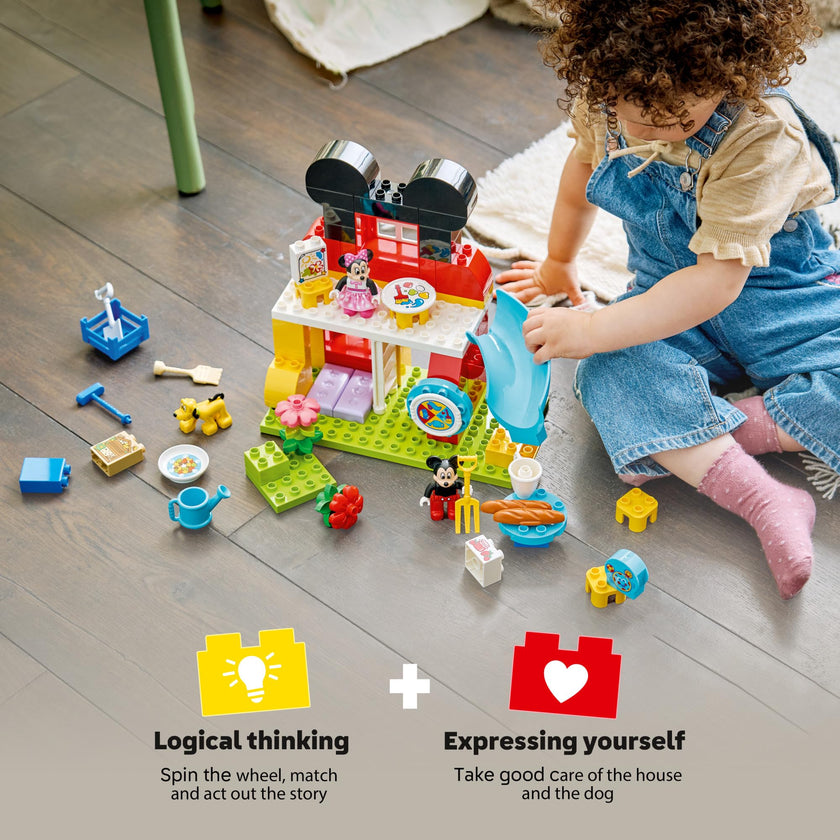 LEGO DUPLO Disney Mickey Mouse Clubhouse with Minnie & Pluto Building Toy - Fine Motor Skill Toy for Toddlers, Ages 2+ - Mickey Mouse Toy for Boys & Girls - Birthday Gift for Kids - 10465 🍁 All In One Marketplace Canada