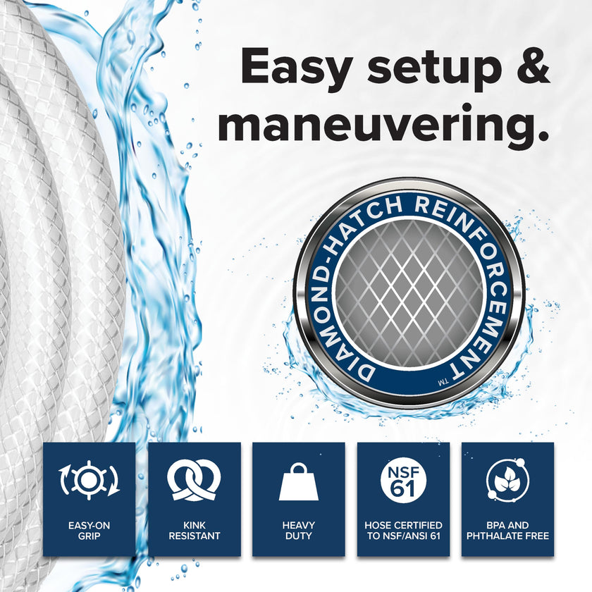 Camco TastePURE 10’ Camper/RV Drinking Water Hose - Certified Drinking Water Safe - Features Reinforced PVC Design w/Brass Fittings & Swivel Female Connector - 1/2-Inch ID (22743) 🍁 All In One Marketplace Canada