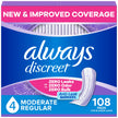 Always Discreet Adult Incontinence Pads for Women, Moderate Absorbency, Regular Length, Postpartum Pads, 108 Count 🍁 All In One Marketplace Canada