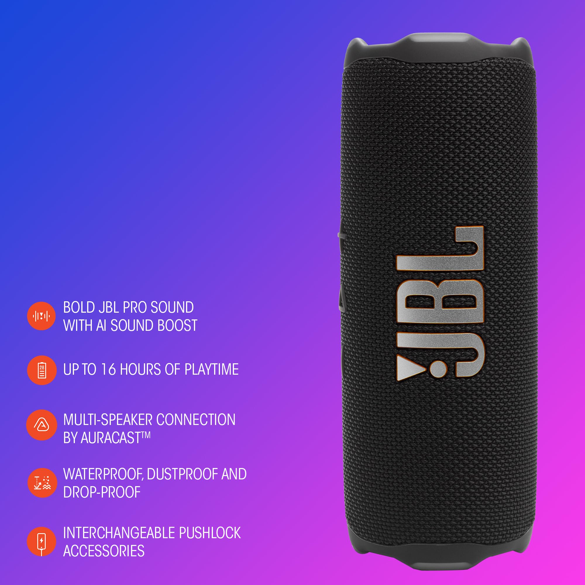 JBL Flip 7 - Portable Waterproof and Drop-Proof Speaker - Funky Black 🍁 All In One Marketplace Canada