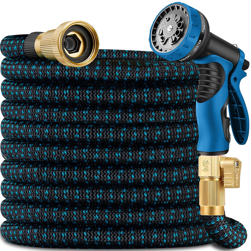 200 ft Expandable Garden Hose with 10 Spray Nozzle - Heavy Duty Superior Strength 3750D - 4 -Layer Latex Core - Expanding Water Hoses - Extra Strong Brass Connectors/Storage Bag 🍁 All In One Marketplace Canada