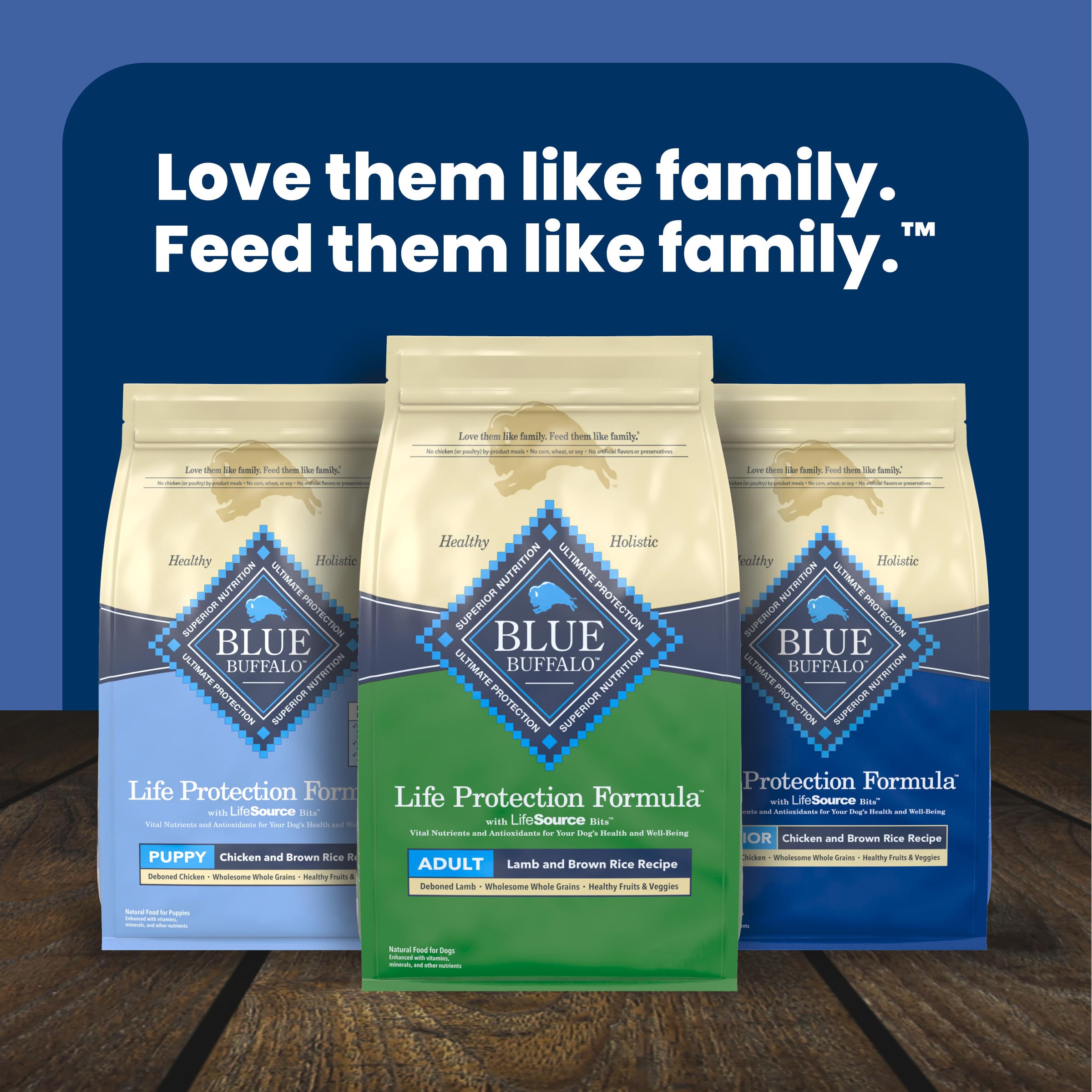 Blue Buffalo Life Protection Formula Lamb & Brown Rice Adult Dry Dog Food, Supports Immunity with Antioxidant-Rich LifeSource Bits, Promotes Healthy Muscle Development, 11.7kg/26 lbs 🍁 All In One Marketplace Canada