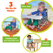 Bright Starts Pop 'N Sit Portable Booster, Indoor/Outdoor Use, Floor Seat with Feeding Tray, Grey, 6 Mos - 3 Yrs 🍁 All In One Marketplace Canada