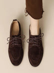 Retro Loafers Lace-up Deep Mouth Pumps Women