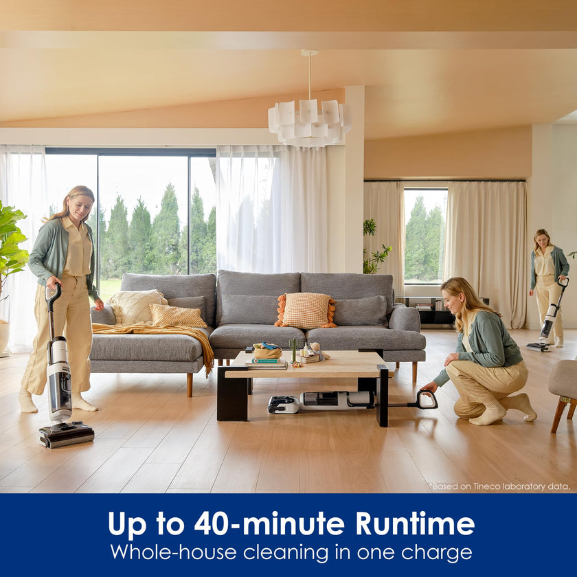 Tineco Floor ONE Stretch S6 Cordless Wet Dry Vacuum Cleaner, 180°Lay-Flat Smart Vacuum Mop, 40 Minutes Long Runtime 158℉ Flashdry Self-Cleaning, Dual-Sided Edge Cleaning Lightweight Floor Cleaner 🍁 All In One Marketplace Canada