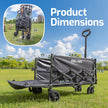 Golabs Collapsible Wagon Cart Max 350lb Load & Expandable Storage 100L, Double Bearing Design for Flexible Steering, Foldable Heavy Duty Garden Cart with 2 Cup Holders for Groceries, Garden & Camping 🍁 All In One Marketplace Canada