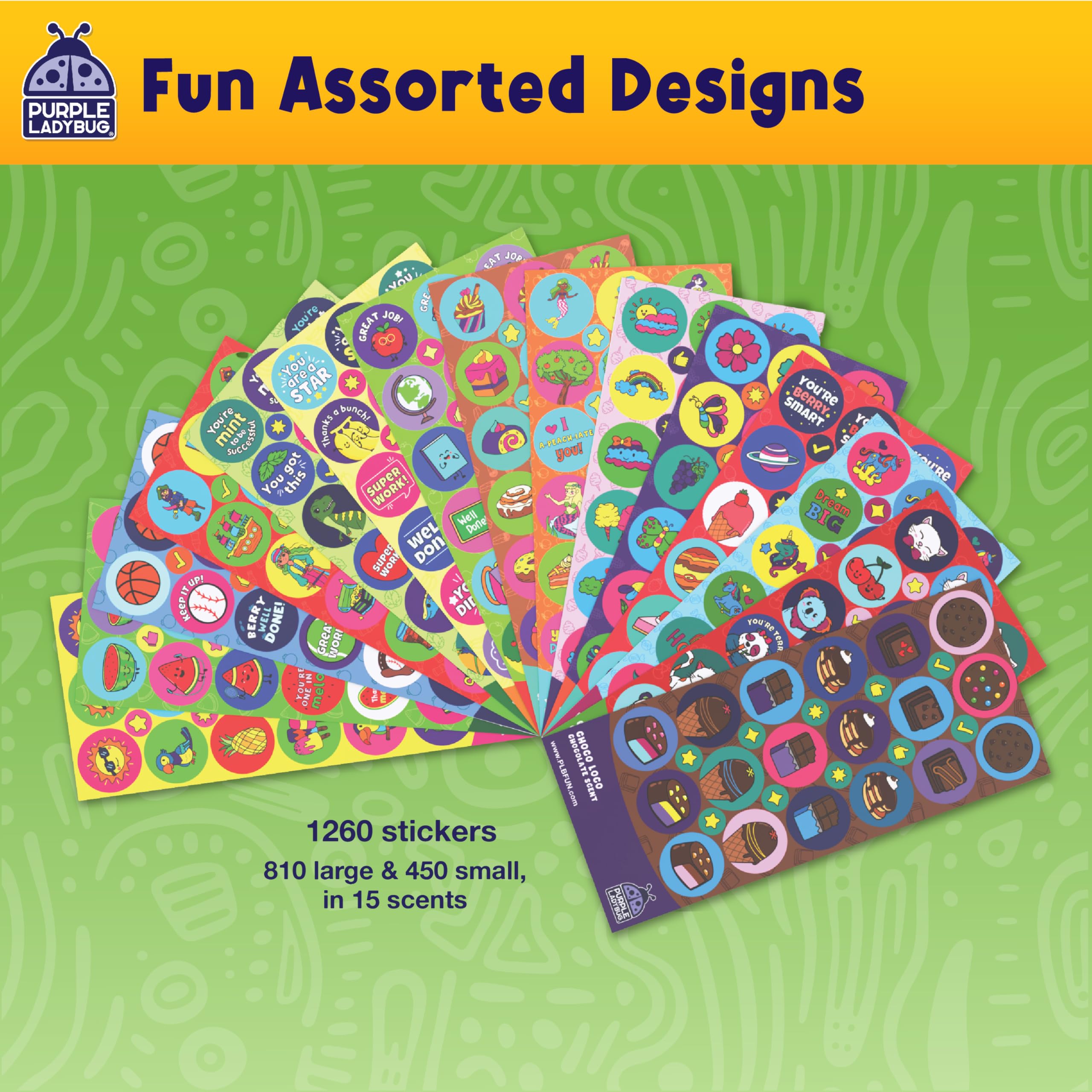 PURPLE LADYBUG 1260 Scratch and Sniff Stickers for Kids - Reward & Motivational Stickers - Smelly Stickers Teacher Must Haves for Classroom Essentials 🍁 All In One Marketplace Canada