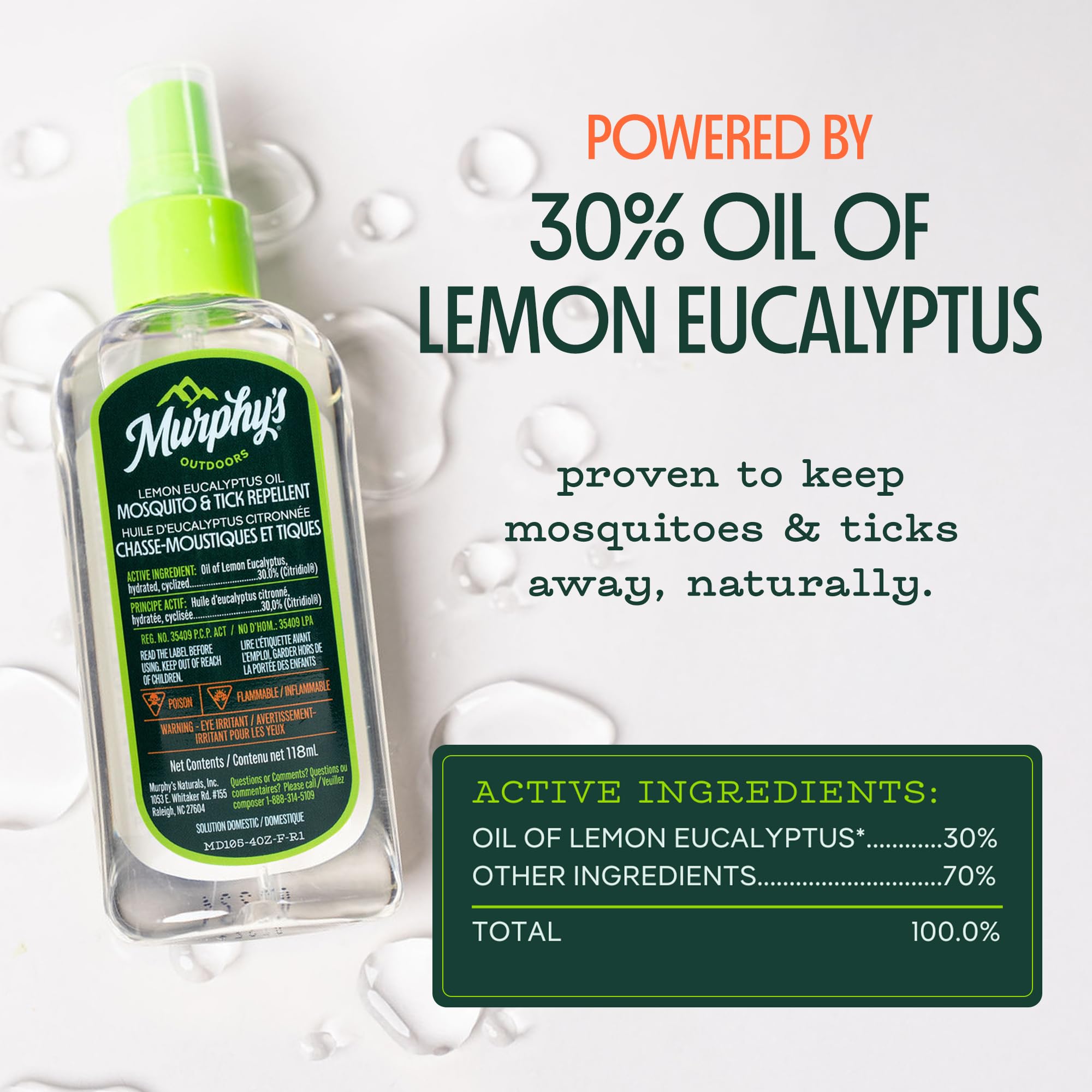 Murphy's Outdoors Mosquito & Tick Bug Repellent Spray, Oil of Lemon Eucalyptus for Skin and Outdoor Gear, 118mL Pump, 2-Pack 🍁 All In One Marketplace Canada