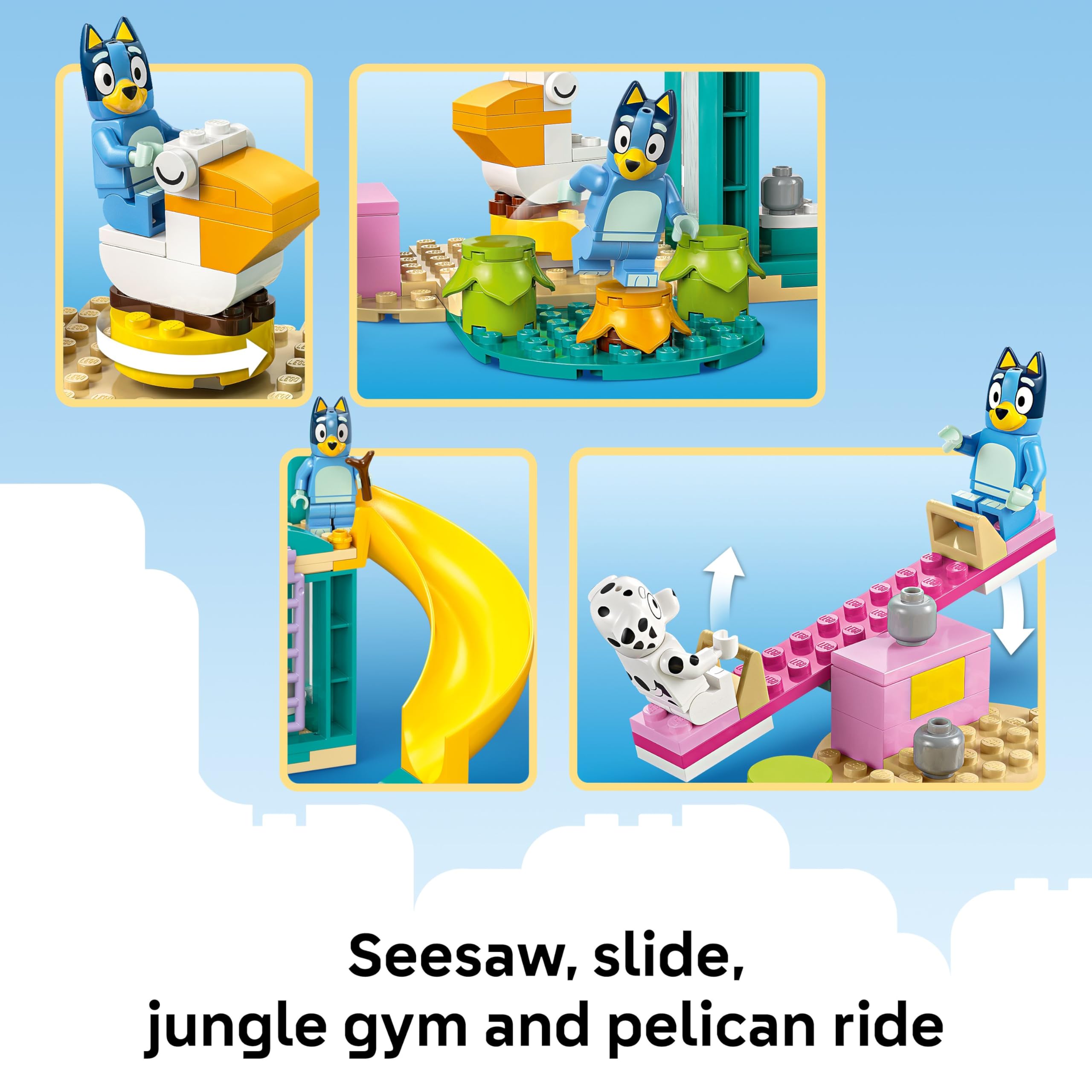 LEGO Bluey Playground Fun with Bluey and Chloe - Building Toy for Kids - Sensory Toy for Pretend Play - Includes Bluey and Chloe Minifigures - Birthday Gift Idea for Girls and Boys 4 and Up - 11201 🍁 All In One Marketplace Canada