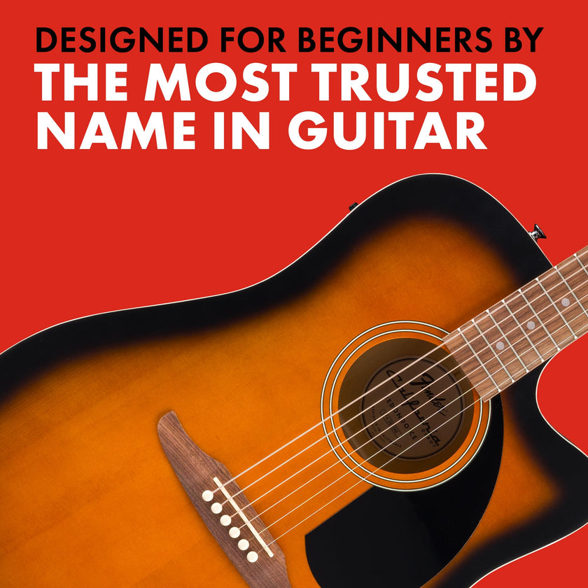 Fender California Debut Redondo CE Series Acoustic Guitar, Beginner Guitar, 2-Year Warranty, Includes Built-In Tuner, 2-Tone Sunburst 🍁 All In One Marketplace Canada
