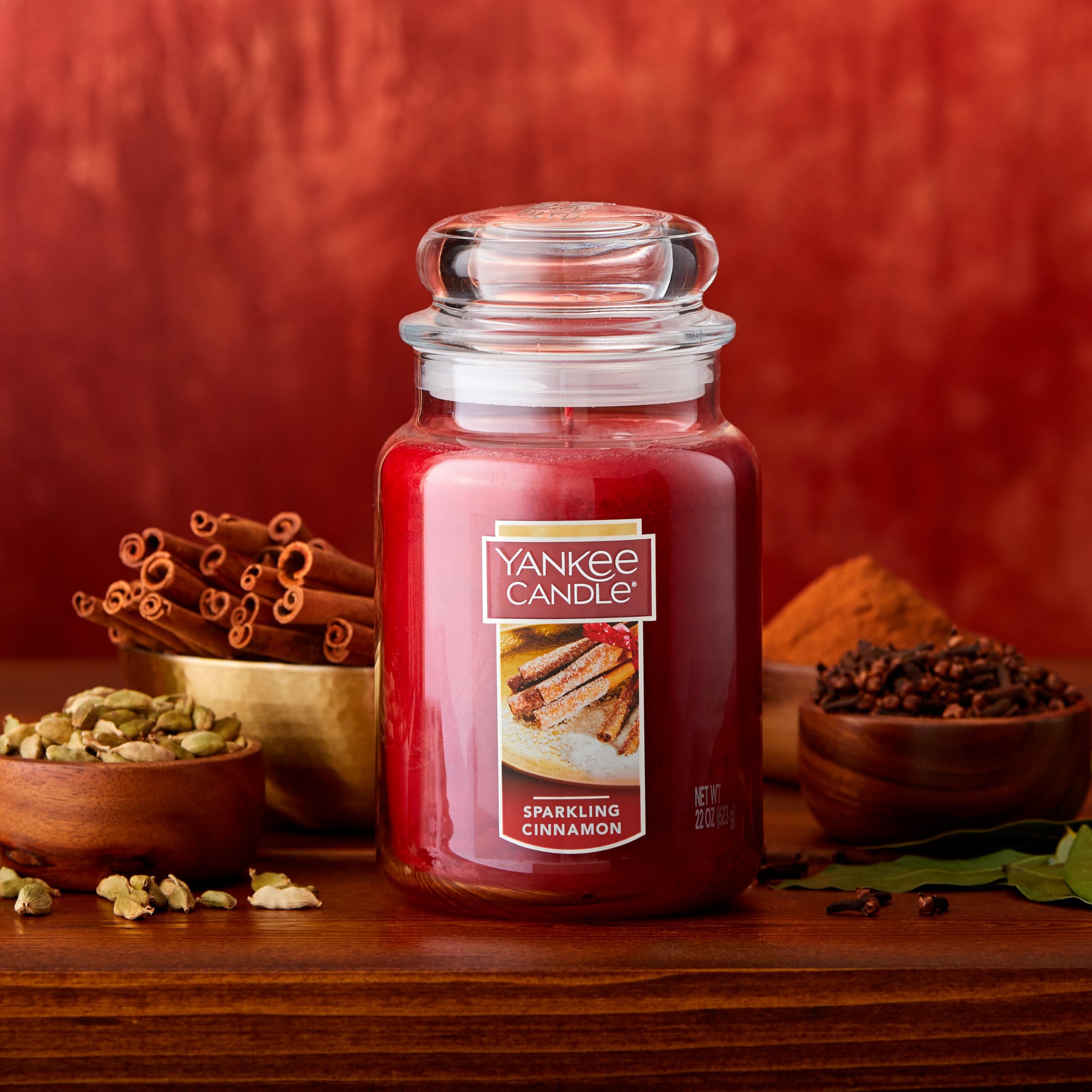 Yankee Candle Scented Candle, Sparkling Cinnamon, Original Large Jar Candle, 110-150 Hours of Burn Time, 22 oz. 🍁 All In One Marketplace Canada