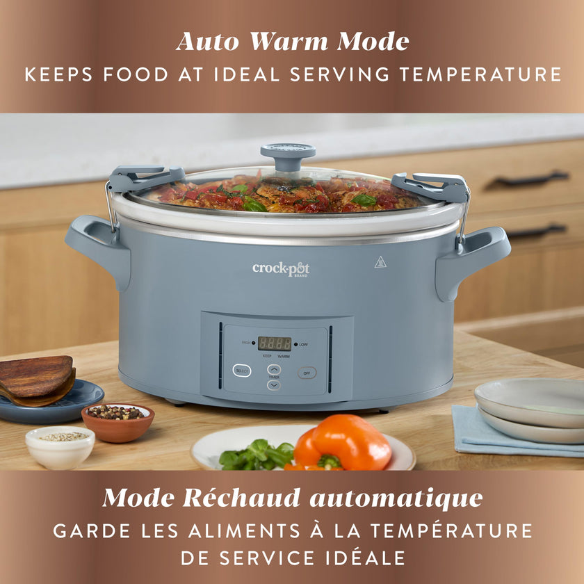 Crock-Pot Design Series 7-Quart Programmable Slow Cooker, Morning Haze Blue 🍁 All In One Marketplace Canada