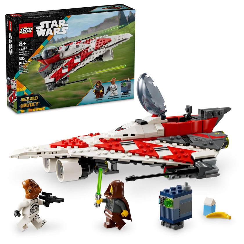 LEGO Star Wars Jedi Bob’s Starfighter Buildable Toy Vehicle, Brick Built Star Wars Starship with Jedi Bob Minifigure, Birthday Gift Idea for Boys, Girls or Any Fan Ages 8 and Up, 75388 🍁 All In One Marketplace Canada