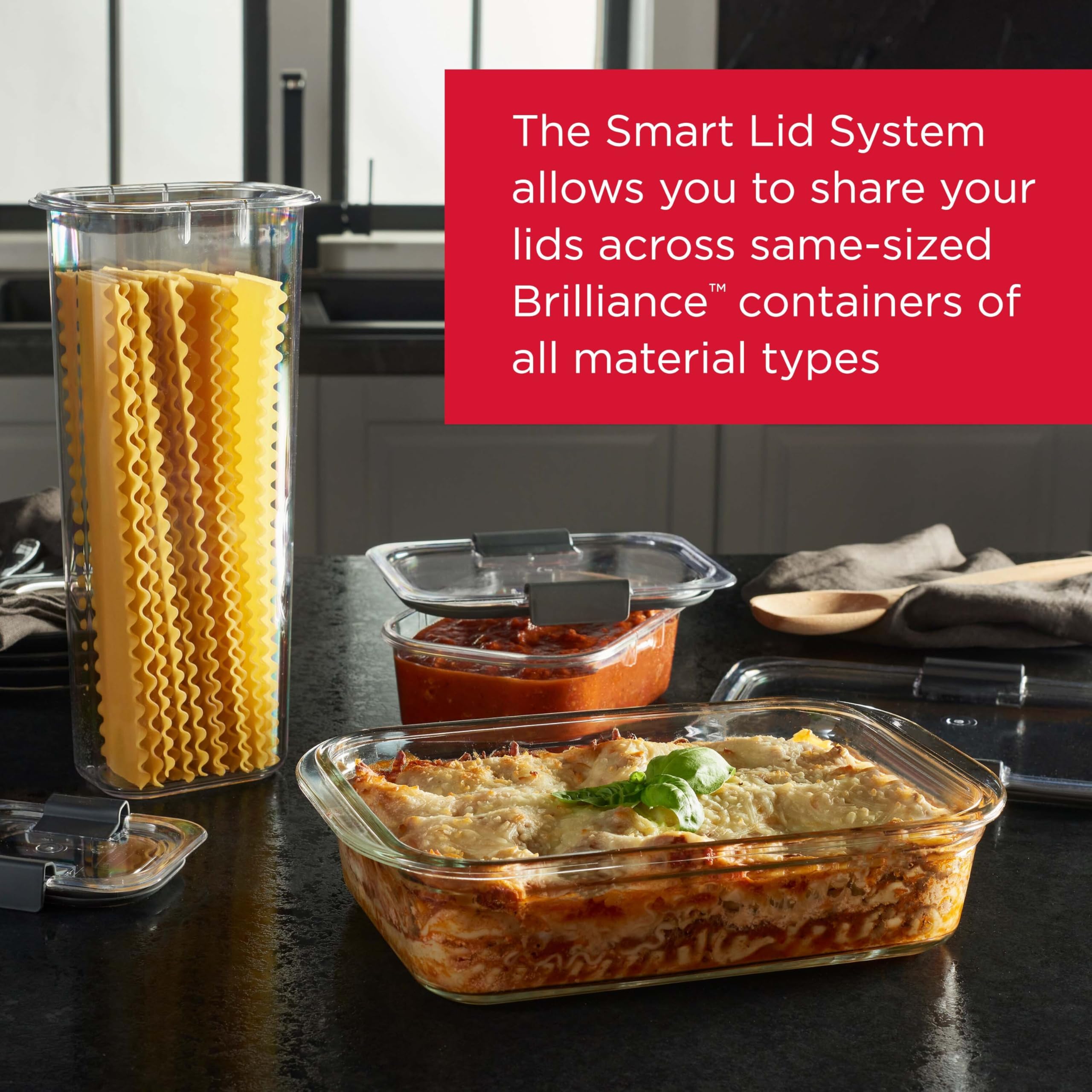 Rubbermaid 2118315 Brilliance Glass Storage 8-Cup Food Containers with Lids, 2-Pack (4 Pieces Total), BPA Free and Leak Proof, Large, Clear 🍁 All In One Marketplace Canada