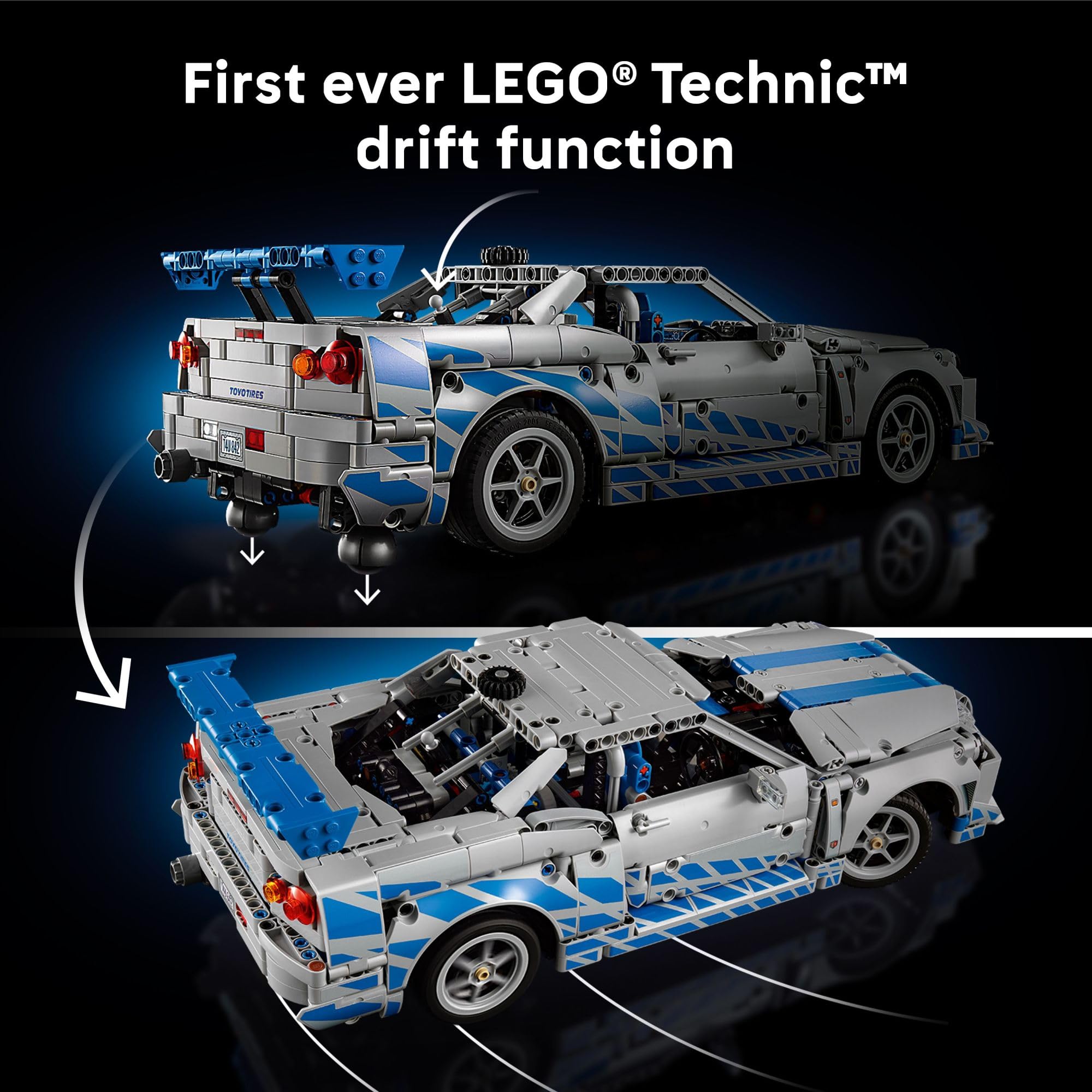 LEGO Technic 2 Fast 2 Furious Nissan Skyline GT-R (R34) Car - DIY Kit and Building Set for Adults - Collectible Model Street Racer with Drift Function - Gift for Car Enthusiasts and Movie Fans - 42210 🍁 All In One Marketplace Canada