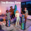 W-KING Bluetooth Speaker Loud, 180W Peak Party Portable Outdoor Haut Parleur Speaker Wireless Boom Box/4 Drivers(2 * 4.04’’ Woofer)-80W Deep Bass Tube, Huge 115dB Sound, Lights/IPX5/EQ/24H/USB/TF/AUX 🍁 All In One Marketplace Canada