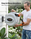 VEVOR Retractable Hose Reel, 100 ft x 1/2 inch, 180° Swivel Bracket Wall-Mounted, Garden Water Hose Reel with 9-Pattern Nozzle, Automatic Rewind, Lock at Any Length, and Slow Return System 🍁 All In One Marketplace Canada