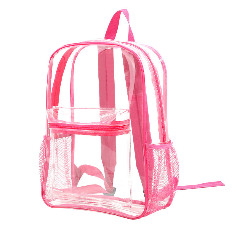 Clear PVC Transparent Backpack – Large Capacity Stadium Approved School & Travel Bag