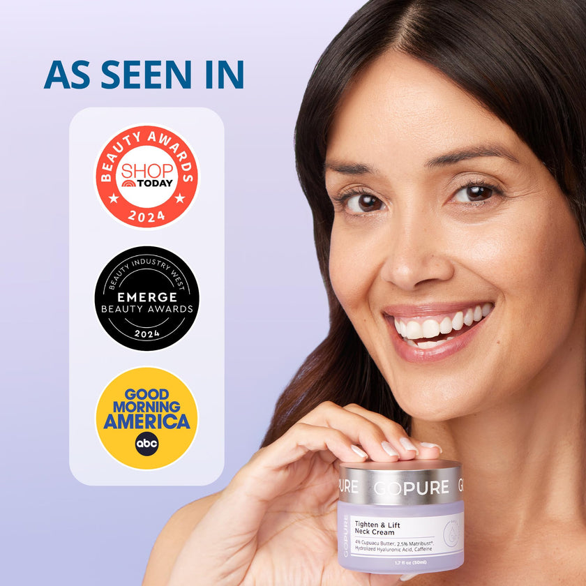 goPure Tighten & Lift Neck & Chest Moisturizer Cream for Visibly Firming, Tightening and Lifting Wrinkles & Crepey Skin, 1.7oz 🍁 All In One Marketplace Canada