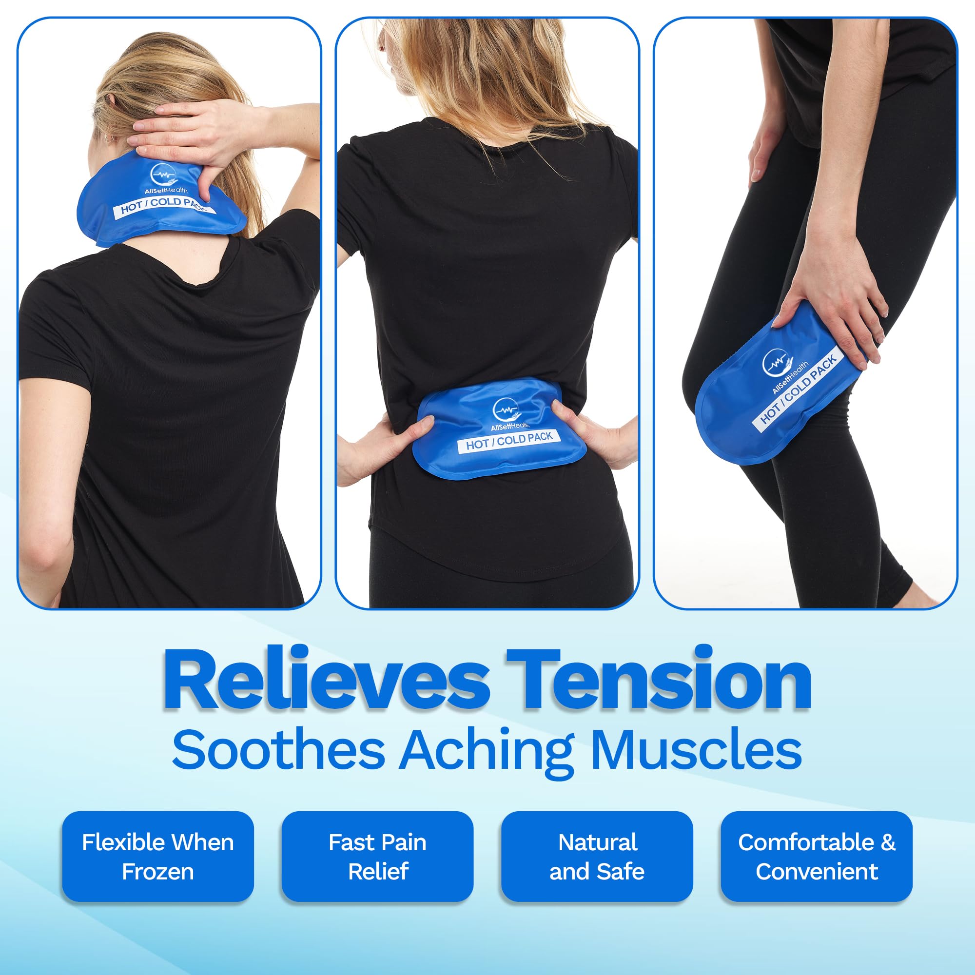 Reusable Cold Gel Ice Packs for Injuries | 4 Pack Cold Compress Gel Ice Pack for Knee, Neck, Hip, Shoulder & Back Pain 🍁 All In One Marketplace Canada