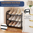 ENJOYBASICS Expandable Metal Shoe Racks for Closet, 3 Tier Adjustable Shoe Organizer Shelf, Black Free Standing Rack Storage for Entryway 🍁 All In One Marketplace Canada