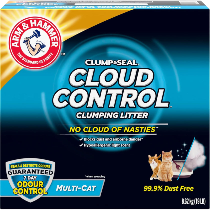 Arm & Hammer Cat Litter, Clump & Seal, Cloud Control, Multi-Cat, 7 Days of Odour Control, Dust Free, Clumping Clay Litter, 8.62kg (Pack of 1) 🍁 All In One Marketplace Canada