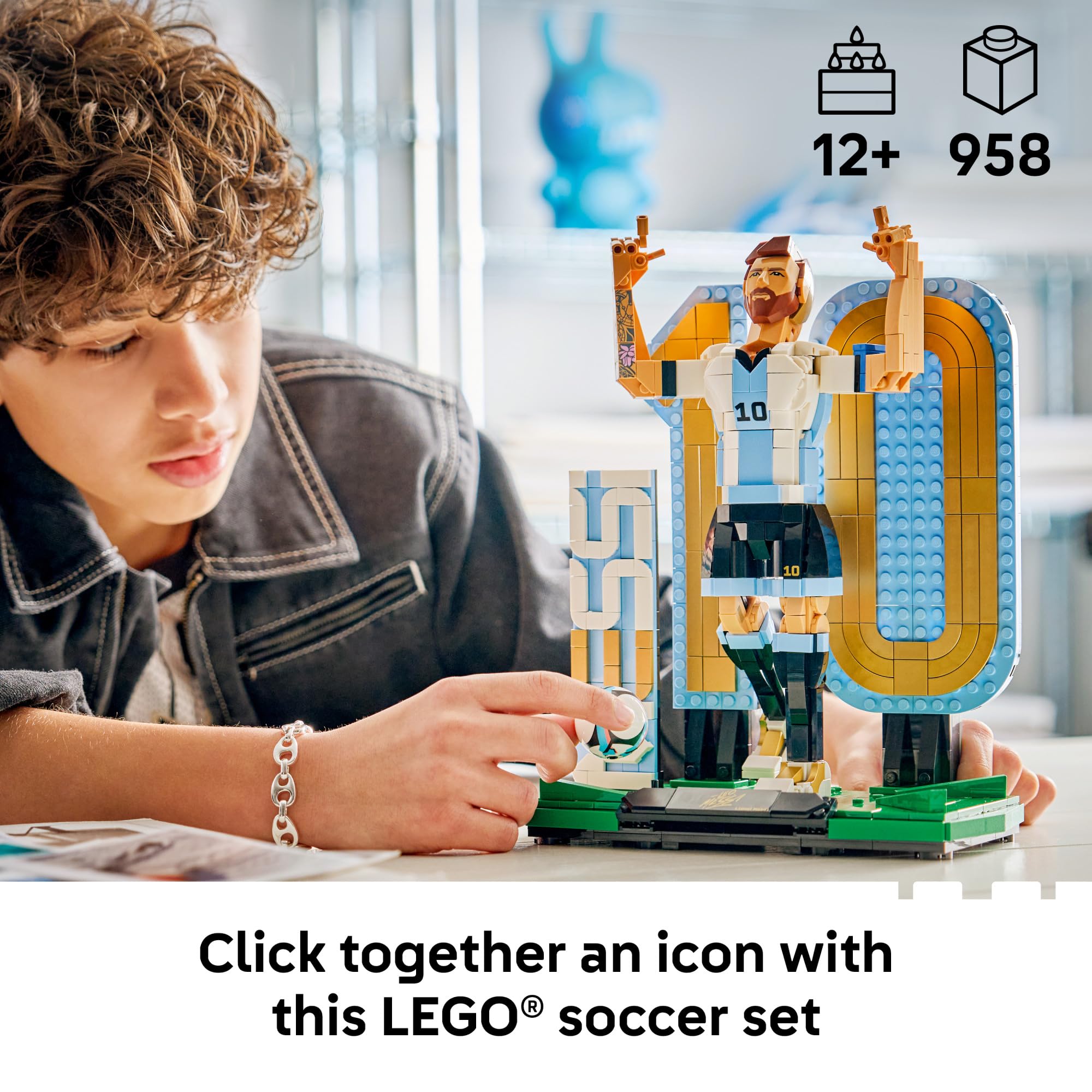 LEGO Editions Lionel Messi – Soccer Legend - Building Set for Boys & Girls, Ages 12+ - Collectible Soccer Gift with Plaque - Kids Bedroom or Shelf Decor - 43015 🍁 All In One Marketplace Canada
